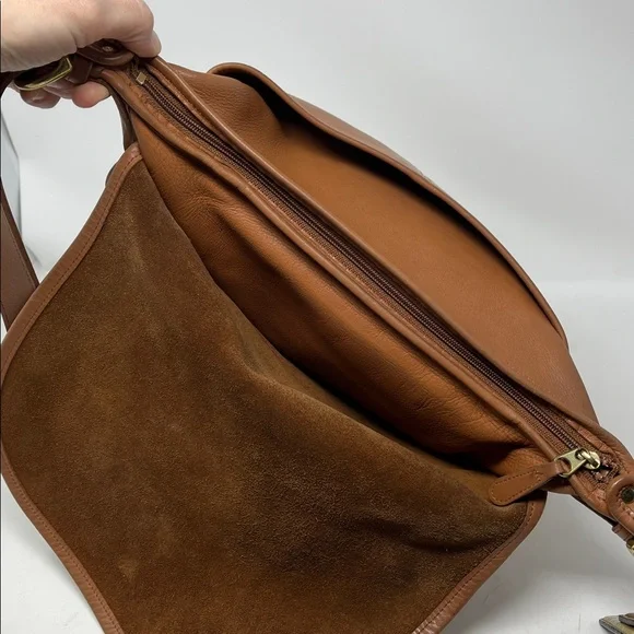 Vintage COACH 4115 Whitney Flap Crossbody Bag Brown Leather Made in USA - Picture 12 of 17